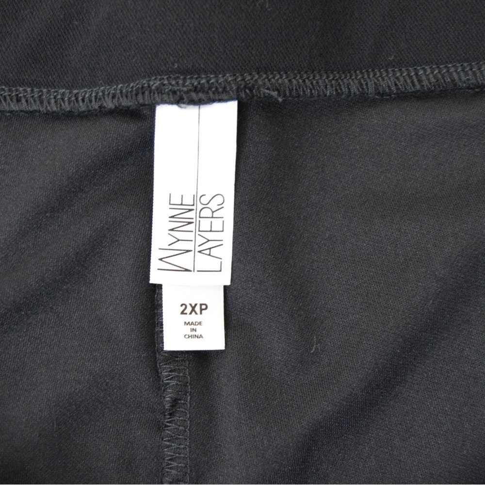 Marla Wynne Wynne Layers Crop Crepe Pants, Black - Size 2XP - Picture 2 of 7